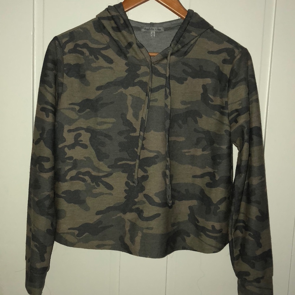 Crop top camouflage hoodie
